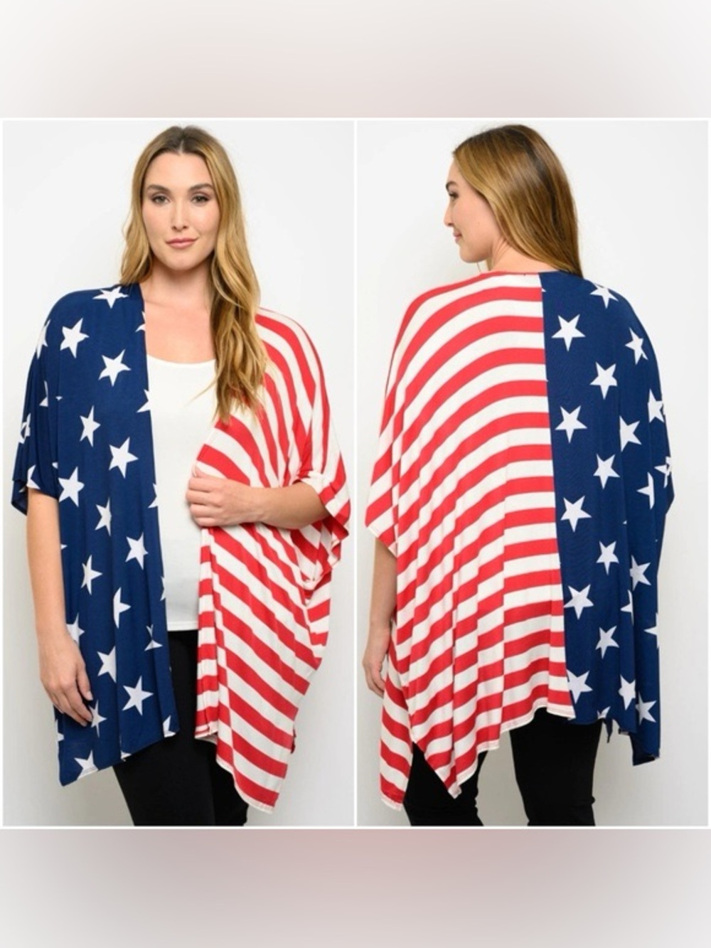 HEIMISH USA Red, White & Blue Star-Spangled Cardigan / Cover Up